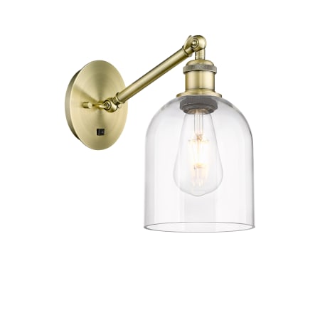 Innovations Lighting Bella 10" Tall Wall Sconce Antique Brass / Clear