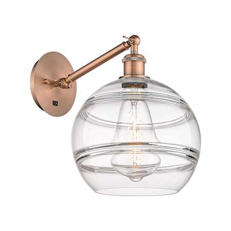 Innovations Lighting Rochester 12" Tall Wall Sconce Antique Copper / Clear