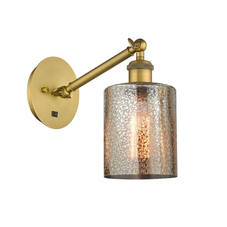 Innovations Lighting Cobbleskill 11" Tall Wall Sconce Brushed Brass / Mercury