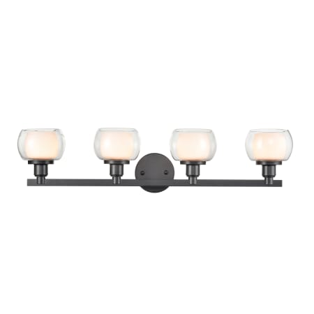 Innovations Lighting Cairo 4 Light 31" Wide Vanity Light Black / White / Clear