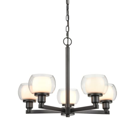 Innovations Lighting Cairo 5 Light 20" Wide Chandelier Black / White / Clear