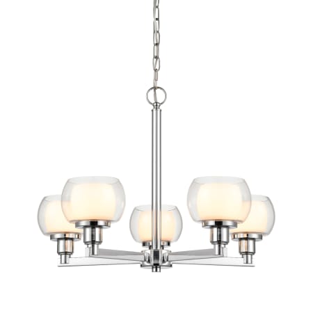 Innovations Lighting Cairo 5 Light 20" Wide Chandelier Polished Chrome / White / Clear