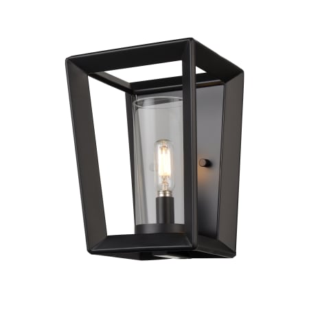 Innovations Lighting Colchester 9" Tall Wall Sconce Matte Black / Clear