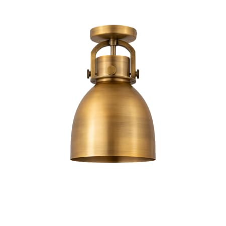 Innovations Lighting Newton Bell 8" Wide Flush Mount Ceiling Fixture Brushed Brass / Brushed Brass