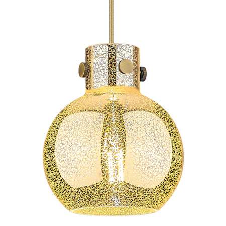 Innovations Lighting Newton Sphere 8" Wide Cord Hung Mini Pendant with Mercury Glass Shade Brushed Brass