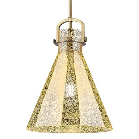 Innovations Lighting Newton Cone 14" Wide Arched-Frame Pendant with Mercury Glass Shade Brushed Brass