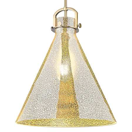 Innovations Lighting Newton Cone 18" Wide Pendant with Mercury Glass Shade Brushed Brass