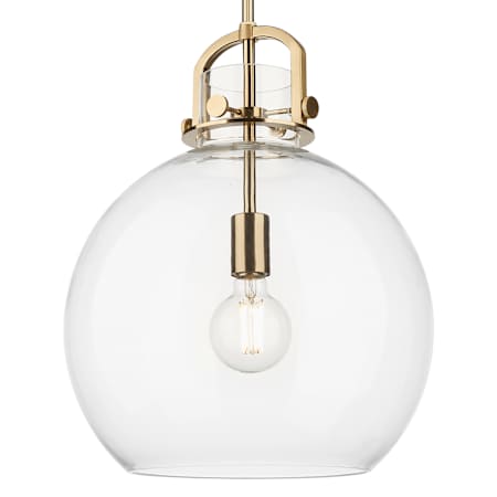 Innovations Lighting Newton Sphere 14" Wide Pendant with Clear Glass Shade Champagne Bronze