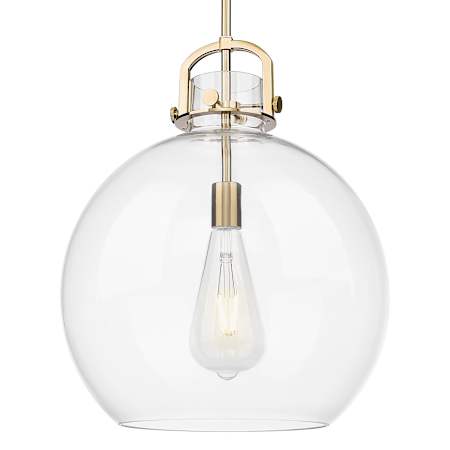 Innovations Lighting Newton Sphere 16" Wide Pendant with Clear Glass Shade Champagne Bronze