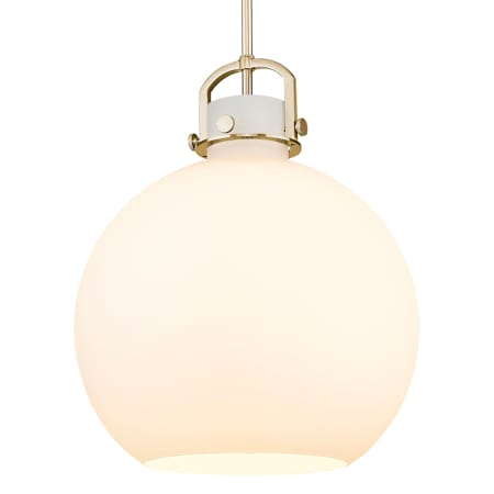 Innovations Lighting Newton Sphere 16" Wide Pendant with White Glass Shade Champagne Bronze
