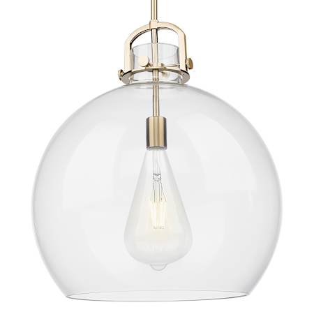 Innovations Lighting Newton Sphere 18" Wide Pendant with Clear Glass Shade Champagne Bronze