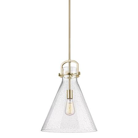 Innovations Lighting Newton Cone 14" Wide Pendant Champagne Bronze / Seedy