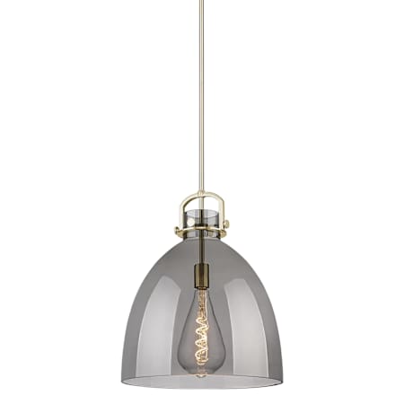 Innovations Lighting Newton Bell 1 Light 16" Wide Suspension Pendant Champagne Bronze / Light Smoke