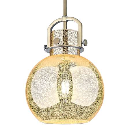 Innovations Lighting Newton Sphere 10" Wide Arched-Frame Mini Pendant with Mercury Glass Shade Brushed Brass