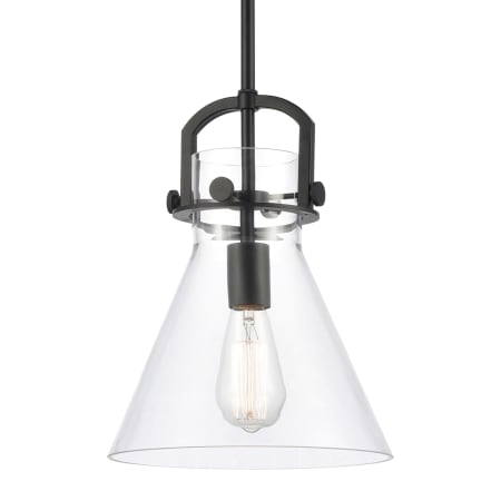 Innovations Lighting Newton Cone 10" Wide Mini Pendant with Glass Shade Matte Black