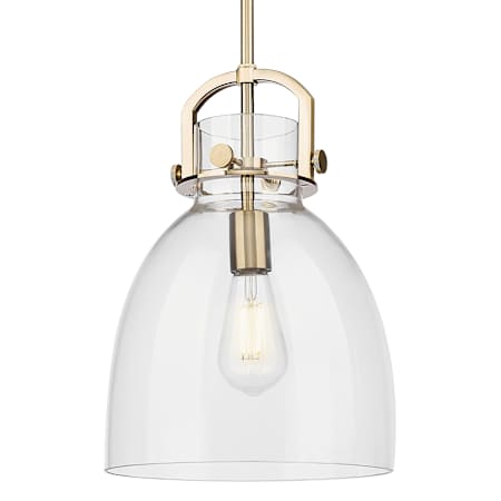Innovations Lighting Newton Bell 10" Wide Mini Pendant with Clear Glass Shade Champagne Bronze