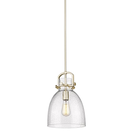 Innovations Lighting Newton Bell 1 Light 10" Wide Suspension Pendant Champagne Bronze / Seedy