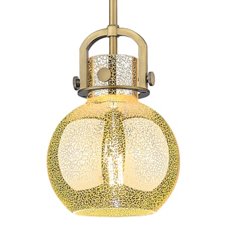 Innovations Lighting Newton Sphere 8" Wide Arched-Frame Mini Pendant with Mercury Glass Shade Brushed Brass