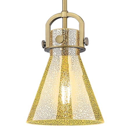 Innovations Lighting Newton Cone 8" Wide Arched-Frame Mini Pendant with Mercury Glass Shade Brushed Brass