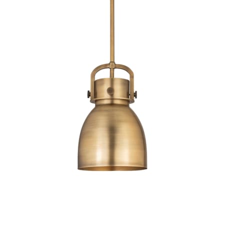 Innovations Lighting Newton Bell 8" Wide Suspension Mini Pendant Brushed Brass / Brushed Brass