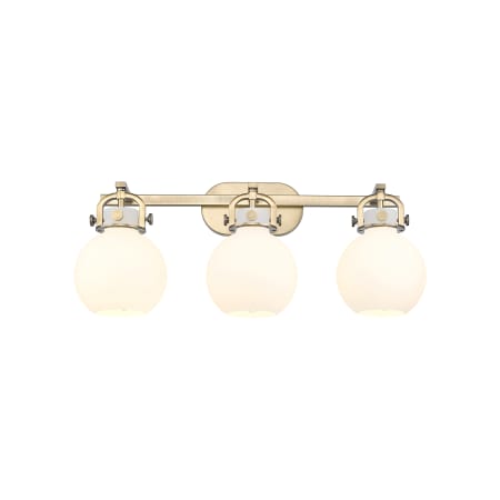 Innovations Lighting Newton Sphere 3 Light 27" Wide Vanity Light Brushed Brass