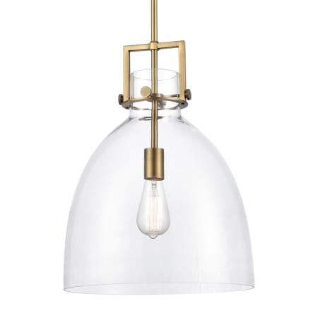 Innovations Lighting Newton Bell 14" Wide Pendant with Glass Shade Brushed Brass
