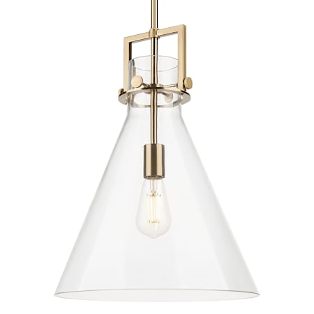 Innovations Lighting Newton Cone 14" Wide Pendant with Clear Glass Shade Champagne Bronze