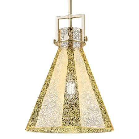 Innovations Lighting Newton Cone 14" Wide Pendant with Mercury Glass Shade Champagne Bronze