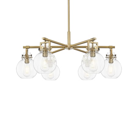Innovations Lighting Newton Sphere 6 Light 26" Wide Chandelier Brushed Brass / Clear