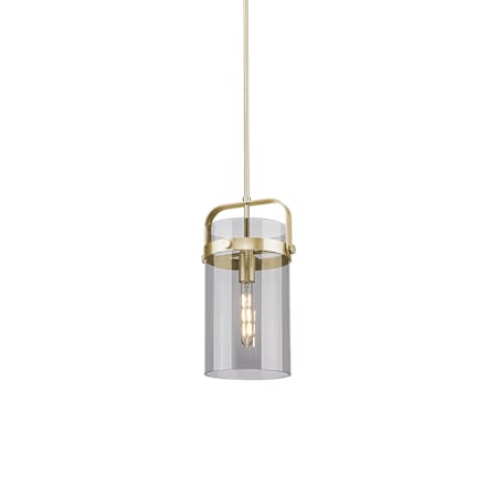 Innovations Lighting Pilaster 8" Wide Mini Pendant Champagne Bronze / Light Smoke