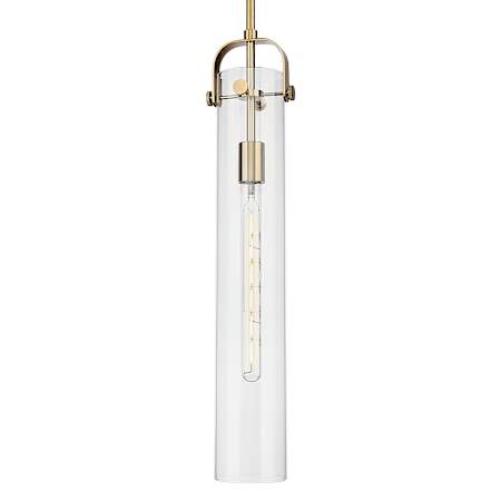 Innovations Lighting Pilaster 5" Wide Mini Pendant with Clear Glass Shade Champagne Bronze