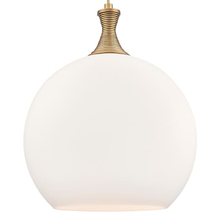 Innovations Lighting Astor 14" Wide Pendant with Matte White Glass Shade Brushed Brass