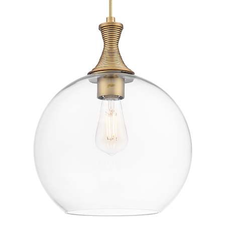 Innovations Lighting Astor 12" Wide Cord Hung Pendant with Clear Glass Shade Brushed Brass