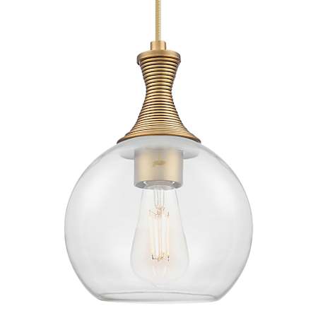 Innovations Lighting Astor 8" Wide Cord Hung Mini Pendant with Clear Glass Shade Brushed Brass