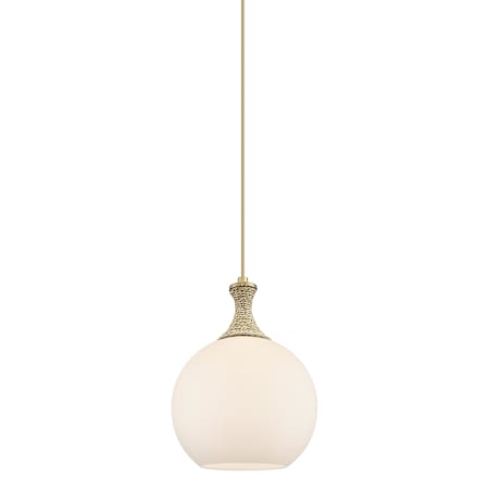 Innovations Lighting Astor 10" Wide Pendant Brushed Brass / Matte White