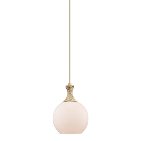 Innovations Lighting Astor 8" Wide Mini Pendant Brushed Brass / Matte White