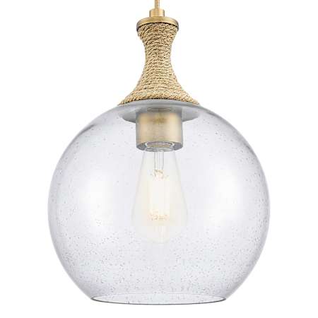 Innovations Lighting Astor 10" Wide Mini Pendant with Clear, Seedy Glass Shade Brushed Brass