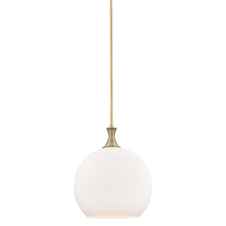 Innovations Lighting Astor 14" Wide Pendant Brushed Brass / Matte White