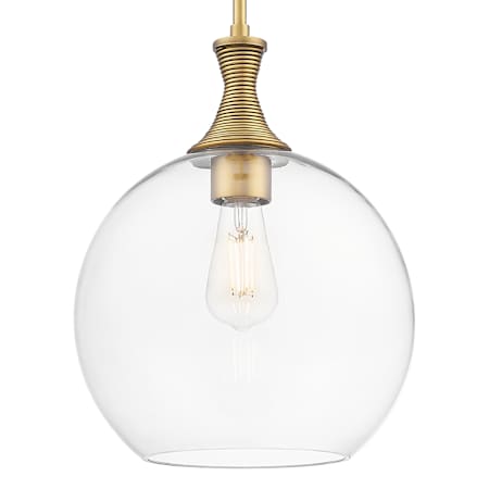 Innovations Lighting Astor 12" Wide Pendant with Clear Glass Shade Brushed Brass