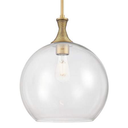 Innovations Lighting Astor 14" Wide Pendant with Clear Glass Shade Brushed Brass