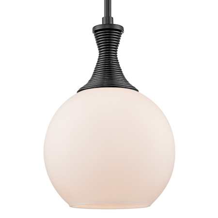 Innovations Lighting Astor 8" Wide Mini Pendant with Matte White Glass Shade Matte Black