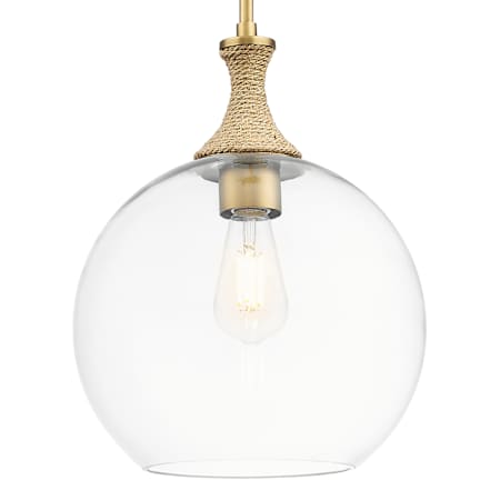 Innovations Lighting Astor 12" Wide Rope Detailed Pendant with Clear Glass Shade Brushed Brass