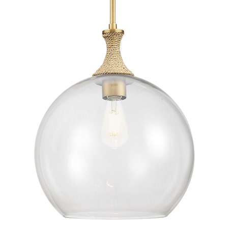Innovations Lighting Astor 14" Wide Rope Detailed Pendant with Clear Glass Shade Brushed Brass