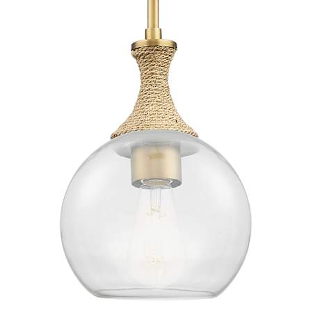 Innovations Lighting Astor 8" Wide Rope Detailed Mini Pendant with Clear Glass Shade Brushed Brass