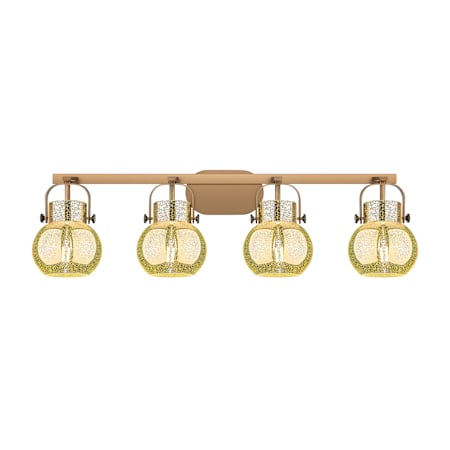 Innovations Lighting Pilaster II Sphere 4 Light 37" Wide Vanity Light Brushed Brass / Mercury