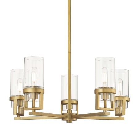 Innovations Lighting Utopia 5 Light 28" Wide Chandelier Brushed Brass / Clear