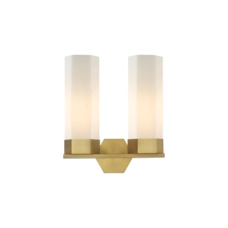 Innovations Lighting Claverack 2 Light 14" Wide Vanity Light Brushed Brass / Matte White