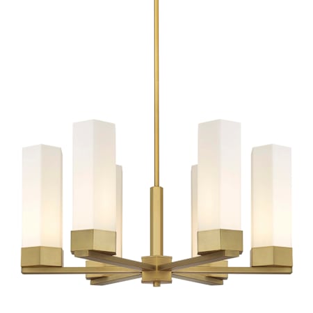 Innovations Lighting Claverack 6 Light 29" Wide Chandelier Brushed Brass / Matte White