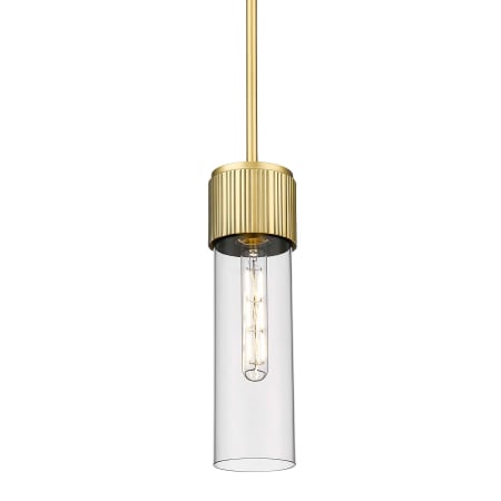 Innovations Lighting Bolivar 4" Wide Mini Pendant Brushed Brass / Clear