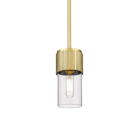 Innovations Lighting Bolivar 4" Wide Mini Pendant Brushed Brass / Clear